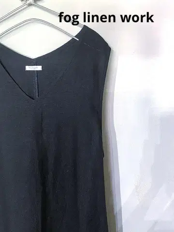 새상품급 포그린워크 점퍼 드레스 F 린넨 블랙