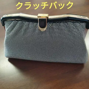 메탈릭 클러치 백 블랙과 화이트 빈티지 백