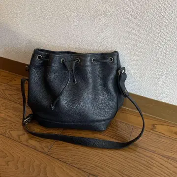 랄프 로렌 숄더백 복조리 가죽 빈티지 블랙 주름 가죽