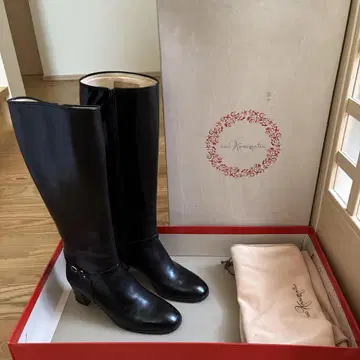 긴자 카네마츠 블랙 롱 부츠 23.5cm