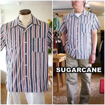 SUGARCANE 슈가케인 반팔 오픈 카라 셔츠 39119 M