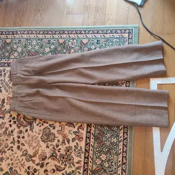 80s 빈티지 울 일본제 남성용 2턱 팬츠 W70cm 브라운