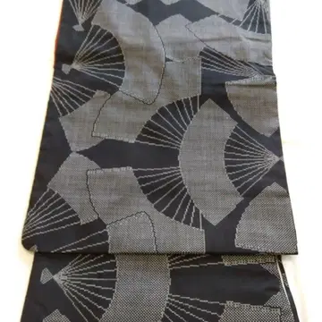 오시마 명주 부채 블랙