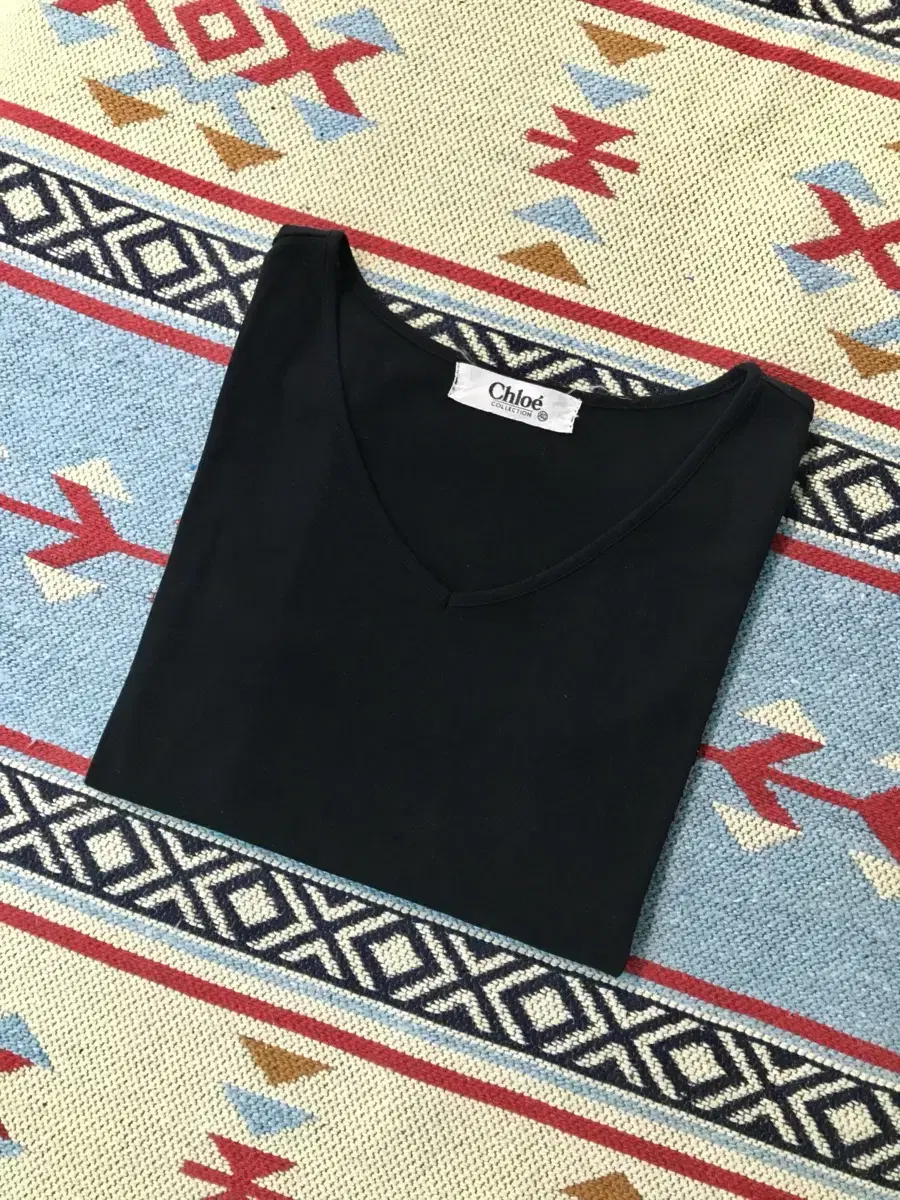 CHLOE Chloe Flower Pattern Black Sleeveless Tank Top T-shirt Women's 44 55