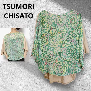 TSUMORI CHISATO 츠모리치사토 실크 꽃무늬 블라우스 돌먼