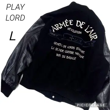 46 PLAYLORD 플레이로드 카우 가죽 자켓 블랙 L 남성용