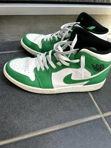 27.5cm/Air Jordan 하이컷 스니커즈 그린/화이트