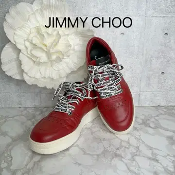 새상품급 지미추 JIMMY CHOO 스니커즈 가죽 레드