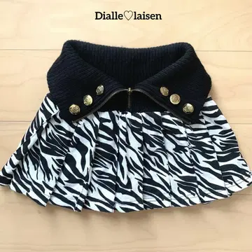 Dialle laisen 제브라 패턴 플리츠 스커트 인팬 포함 L 갸루