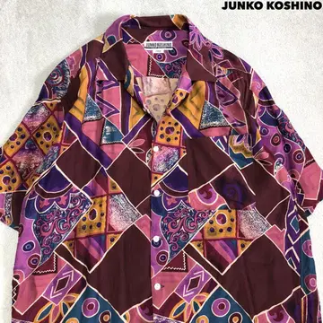 JUNKO KOSHINO 알로하 셔츠 올 패턴 크레이지 패턴 멀티 컬러
