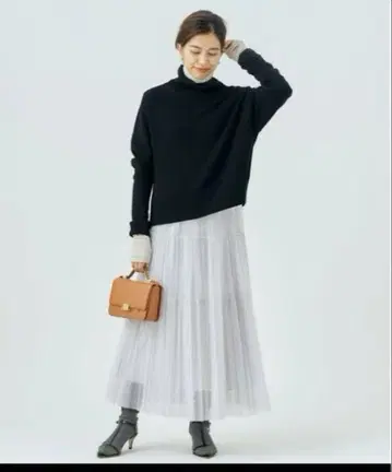 이에나 시어 티어드 플리츠 스커트 36