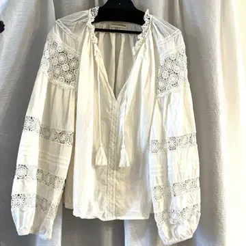 ulla johnson 코튼 자수 블라우스