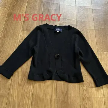 미사용에 가까운 M'S GRACY 엠즈 그레이시 리브 숏 볼레로 가디건