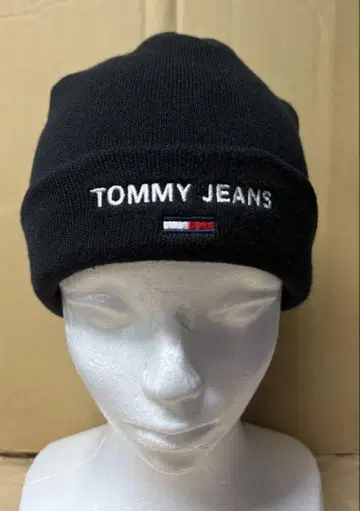 TOMMY JEANS 블랙 니트 모자 SPORT BEABIE 타미힐피거