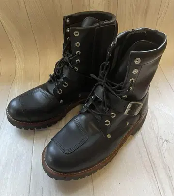 AVlREX 아비렉스 블랙 가죽 엔지니어 부츠 야마토 28.0cm