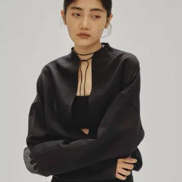 todayful 슬럽 슬릿 셔츠 블랙