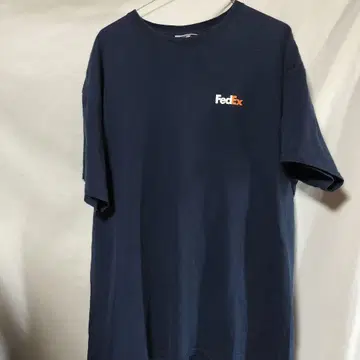 레어 90s FedEX 2XL 티셔츠 다크 블루 반팔 미국