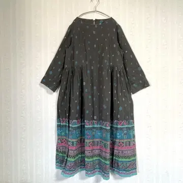 TITICACA 긴팔 롱 티셔츠 원피스 그레이 여성용 F 사이즈