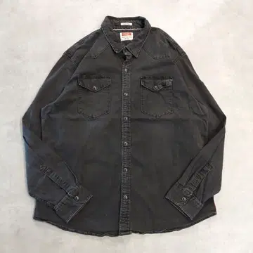 Wrangler 랭글러 데님 셔츠 긴팔 구제 의류 M 블랙 14513