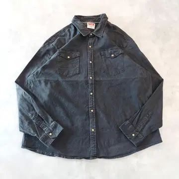 Wrangler 랭글러 데님 셔츠 구제 의류 긴팔 3XL 블랙 14514