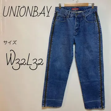 유니온 베이 UNIONBAY 사이드 라인 와이드 데님 W32L32