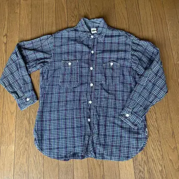 POST OVERALLS 체크 셔츠 L