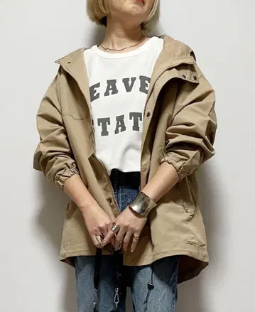 발수 가공 오버사이징 마운틴 후드티