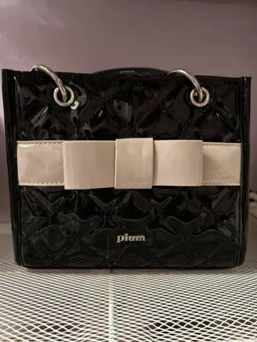 프론트 리본 퀼팅 미니 토트 pium
