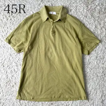 L 45R 45rpm 피케 셔츠 반팔 자수 라임 그린