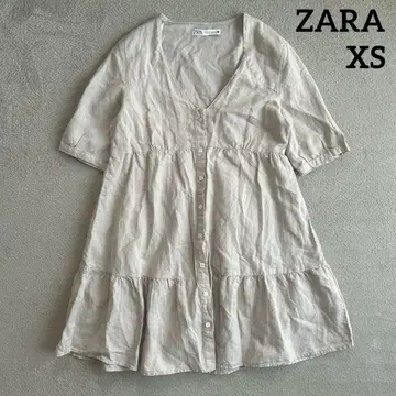 자라 린넨 혼방 티어드 원피스 XS 사이즈