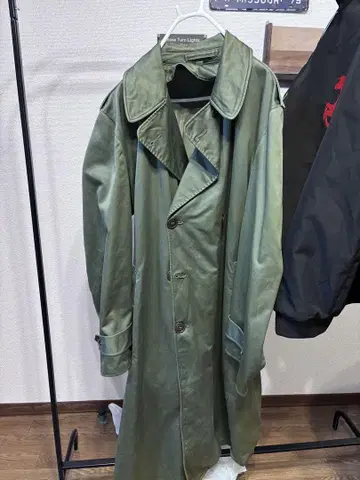 1950년대 미국 육군 오버코트 면 새틴
