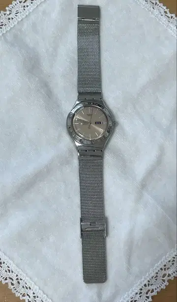 SWATCH AG1999 아이로니 핑크 스테인리스 벨트