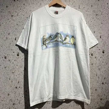 90s FRUIT OF THE LOOM 아트 티셔츠 버드 USA제