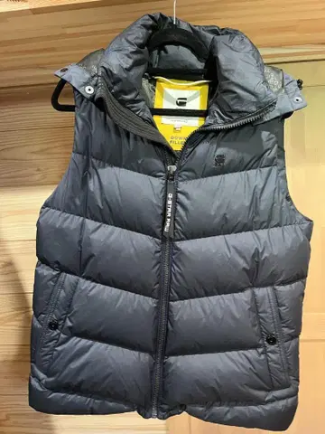 G-Star RAW 후드 부착 다운 베스트 S 네이비
