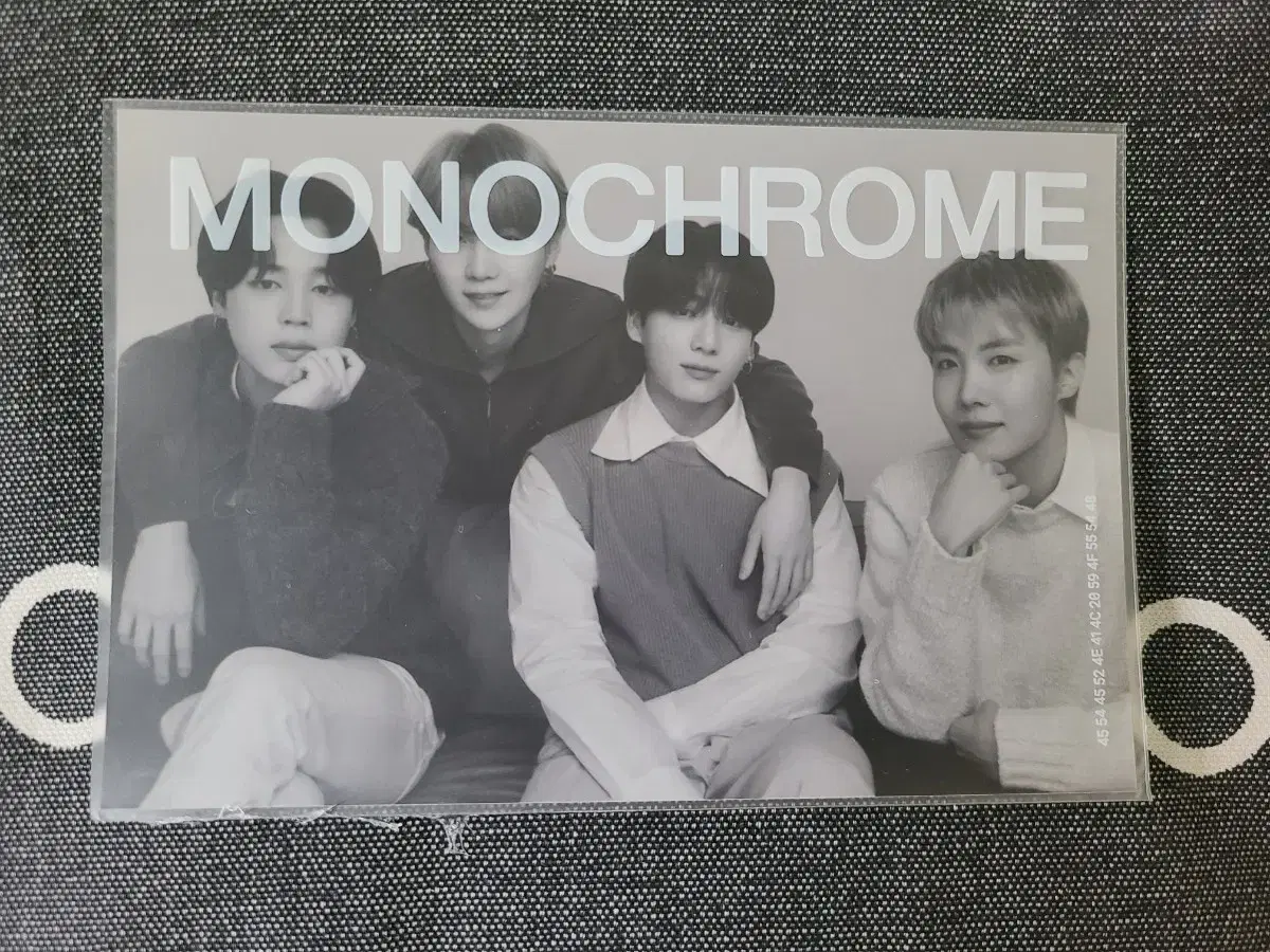 Printed photo, Yoon-gi, Ho-seok, Jung-kook, Ji-min unit photo, monochrome, BTS