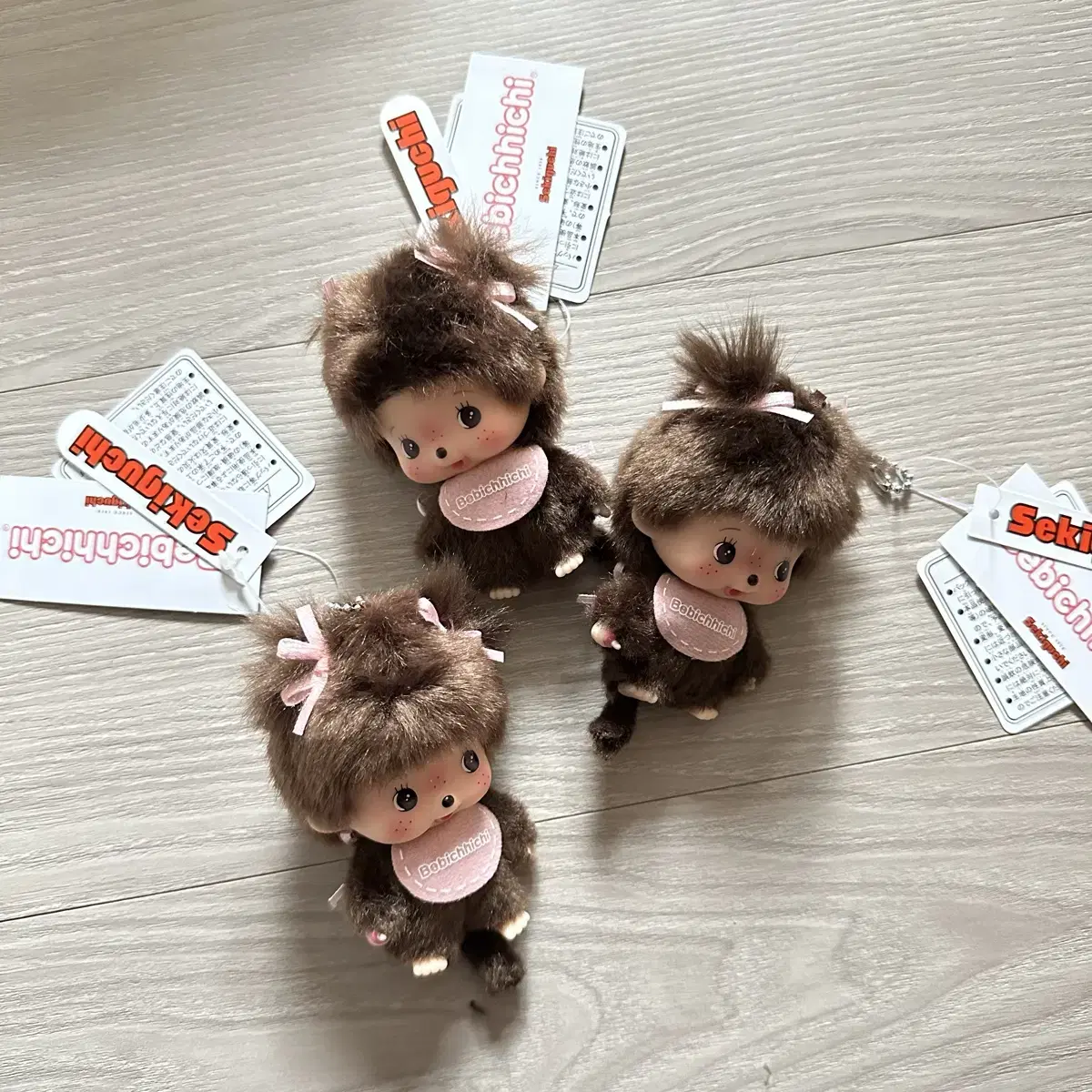 Monchhichi Bebichhichi Big Head Keyring Pink