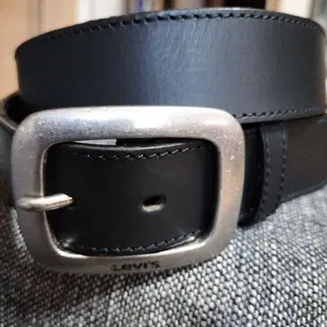 LEVI'S 가죽 벨트 블랙 실버 버클
