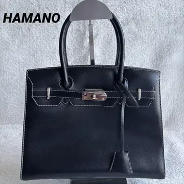 HAMANO 하마노 가죽 공예 하마노 가죽 핸드백 블랙 검정 가방