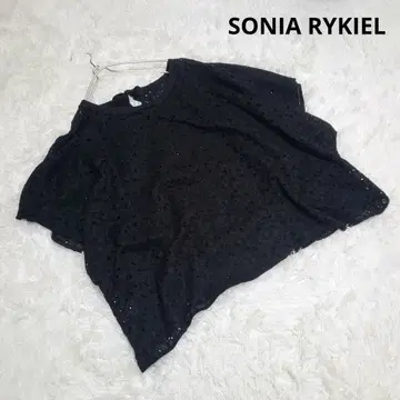 SONIA RYKIEL 소니아 리키엘 자수 레이스 블라우스 돌먼 블랙