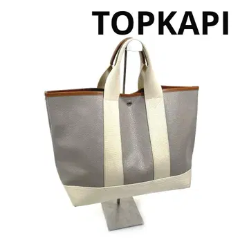 TOPKAPI 탑카피 스코치 그레인 네오 레더 A4 토트백 그레이