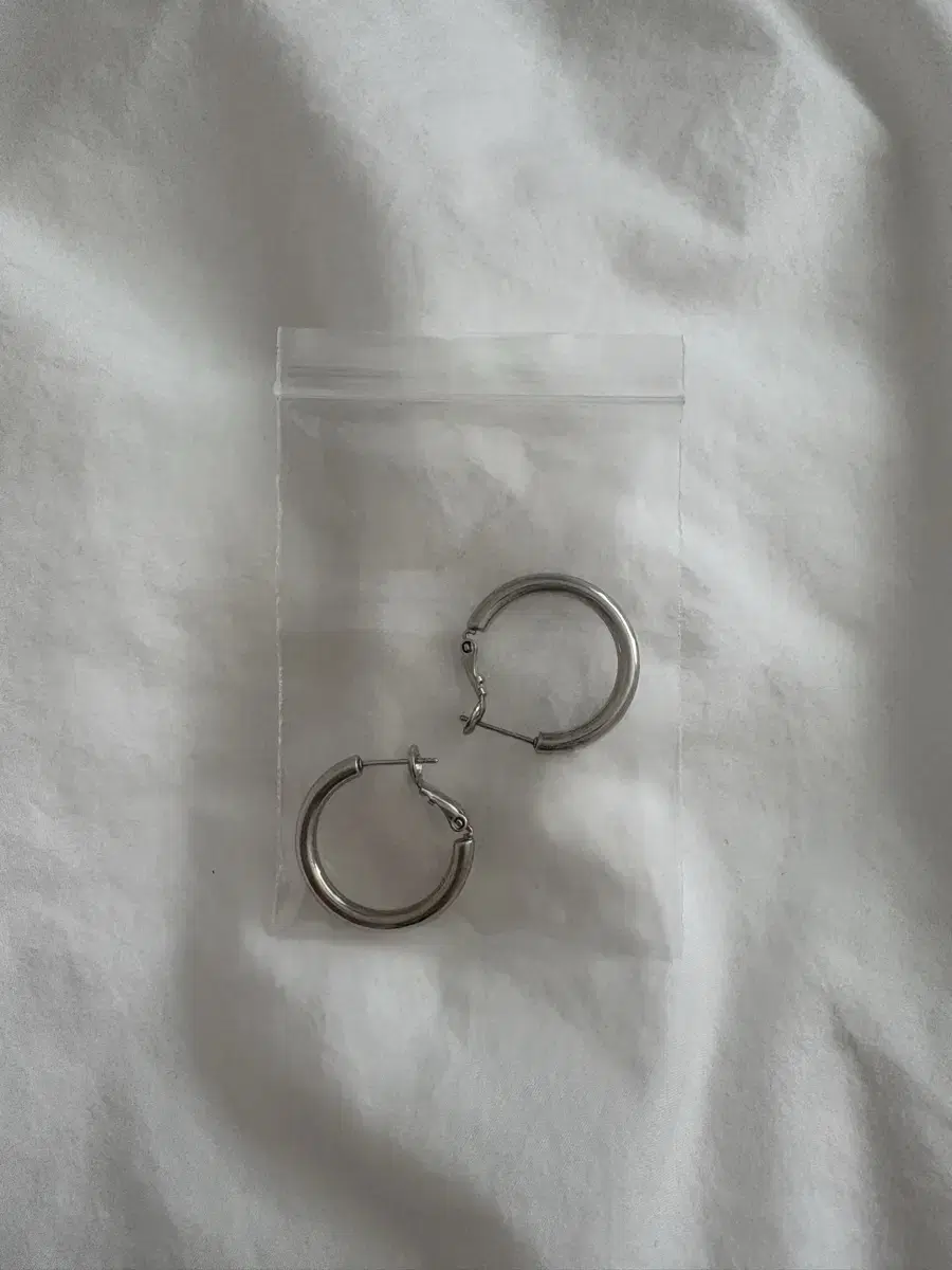 Silver Ring Earrings (New Condition)