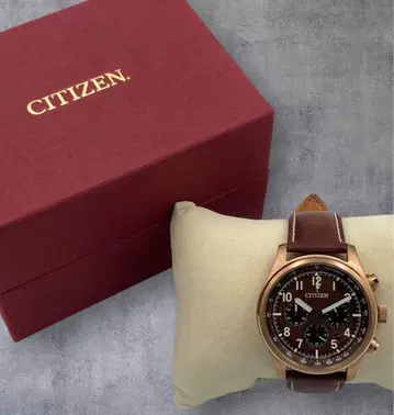 CITIZEN 시티즌 에코 드라이브 솔라 크로노그래프 브라운
