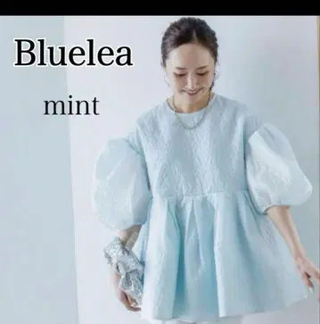 bluelea 실크 자카드 블라우스 민트