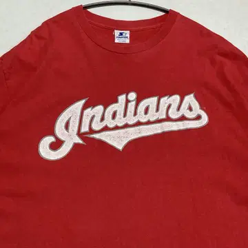 90s STARTER 스타터 MLB 인디언즈 프린트 티셔츠