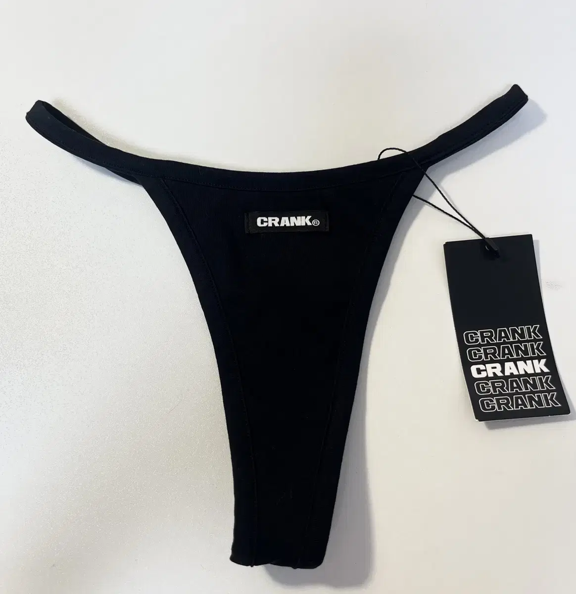 Crnk Cotton String Thong_Black