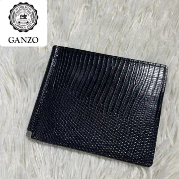 고급] GANZO 간조 머니 클립 리자드 블랙 지갑 지갑