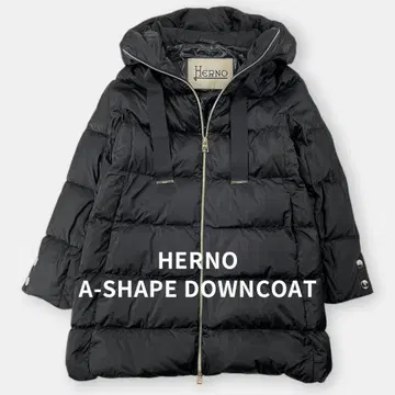 HERNO 22AW 새틴 A 쉐이프 라조 다운 코트 42 블랙