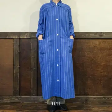 스웨덴 군 병원 코트 스트라이프 유로 구제 의류 빈티지