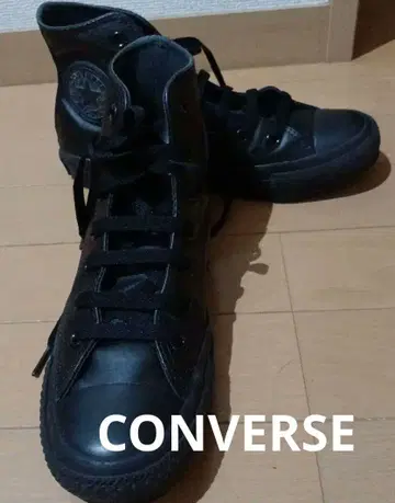 CONVERSE 올스타 블랙 가죽 하이컷 스니커즈