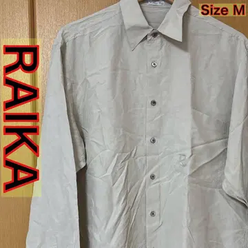 RAIKA 라이카 베이지 실크 셔츠 긴팔 레귤러 카라 M 일본제